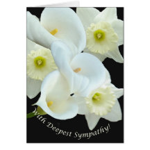 Lillies et jonquilles, avec la sympathie la plus p carte de vœux