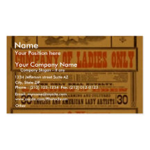 Lilly Clay's, 'Adamless Eden' Vintage Theatre Business Cards