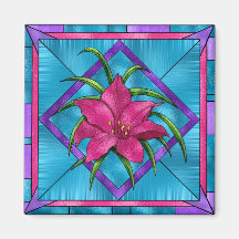 Lilly in Stained Glass Fridge Magnet