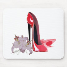 Lily and Red Stiletto Shoes Mouse Mat