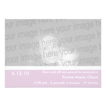Lily Clean & Classic Birth Announcement