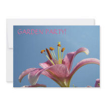LILY FLOWER Invitations Blue Sky Garden Parties