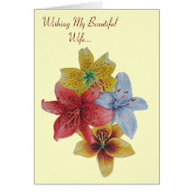 lily flowers floral love versed wife greeting card