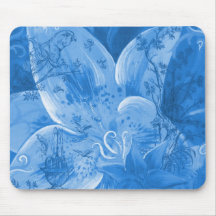Lily Garden Blue Mousepad