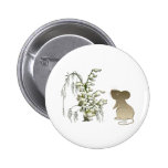 Lily of the Valley and Cute Mouse art Button