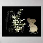 Lily of the Valley and Cute Mouse Poster