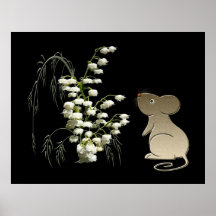 Lily of the Valley and Cute Mouse Poster