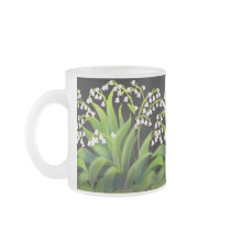 Lily of the Valley Frosted Glass Mug
