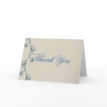 Lily of the Valley on Ecru Linen Thank You Card