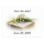 lily of the valley w/ bible save the date postcard