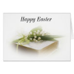 lily of the valley with bible Happy Easter Greeting Card