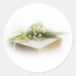 lily of the valley with bible round stickers