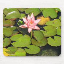Lily Pads and Pink Flower Mousepad