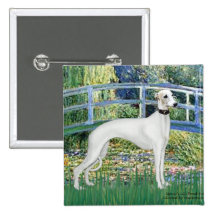 Lily Pond Bridge - White Whiipet (11b)A Button