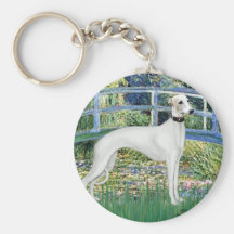 Lily Pond Bridge - White Whiipet (11b)A Keychain