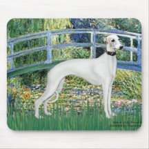 Lily Pond Bridge - White Whiipet (11b)A Mousepads