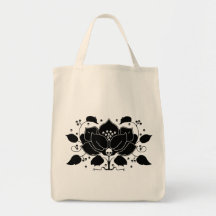 Lily Skull Motif Canvas Bag