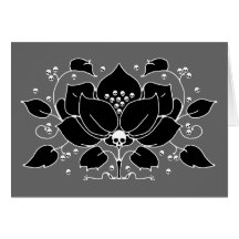 Lily Skull Motif Greeting Cards