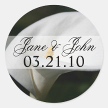 Lily Wedding Round Stickers
