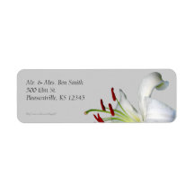 Lily, White and Red Mailing Labels