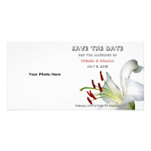 Lily, White and Red Save the Date Photo Cards