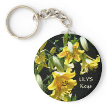 LILY'S Keys keychain Yellow Lily Flowers key chain
