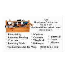 L'image 2, MJDHandyman ConstructionWe de MJD le fo Cartes De Visite Personnelles