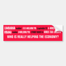 Limbaugh ou Obama.Who AIDE l'ÉCONOMIE ? Adhésif Pour Voiture