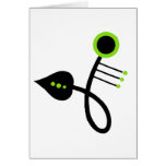 Lime and Black Leaf Art Deco Design Cards