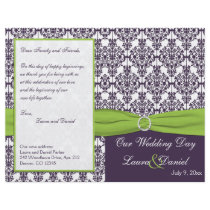 Lime and Purple Damask Wedding Program