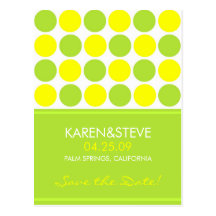 Lime and Yellow Save the Dates Postcards