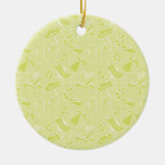 Lime Beach Pattern Christmas Ornaments