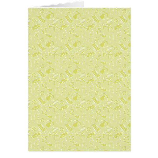 Lime Beach Pattern Greeting Cards