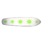 Lime Burst Fractal. Green and white. Skate Boards