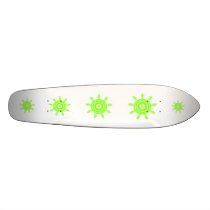 Lime Burst Fractal. Green and white. Skate Boards