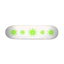 Lime Burst Fractal. Green and white. Custom Skateboard
