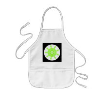 Lime Burst Fractal. Green, black and white. Aprons