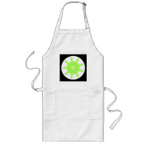Lime Burst Fractal. Green, black and white. Aprons