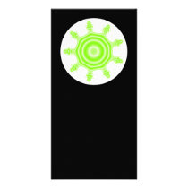 Lime Burst Fractal. Green, black and white. Photo Card