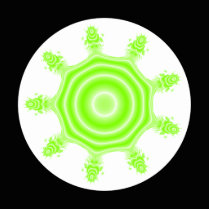 Lime Burst Fractal. Green, black and white. Acrylic Cut Out