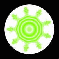 Lime Burst Fractal. Green, black and white. Acrylic Cut Outs