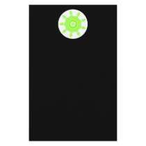 Lime Burst Fractal. Green, black and white. Stationery Paper