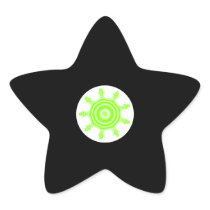 Lime Burst Fractal. Green, black and white. Stickers
