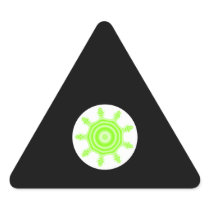 Lime Burst Fractal. Green, black and white. Triangle Stickers