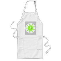 Lime Burst Fractal. Green, grey and white. Aprons