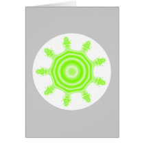 Lime Burst Fractal. Green, grey and white. Cards