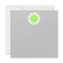 Lime Burst Fractal. Green, grey and white. Personalized Announcement