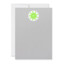 Lime Burst Fractal. Green, grey and white. Custom Invite