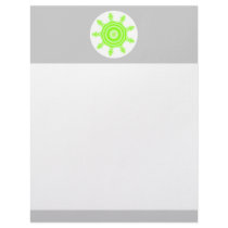 Lime Burst Fractal. Green, grey and white. Custom Letterhead