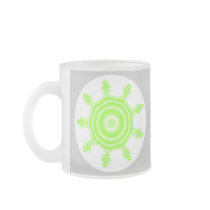 Lime Burst Fractal. Green, grey and white. Mug